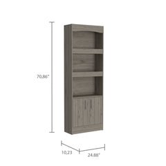 Durango Bookcase, Three Shelves, Double Door Cabinet