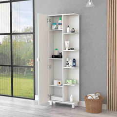 Los Angeles Linen Cabinet, Mirror, Five Shelves
