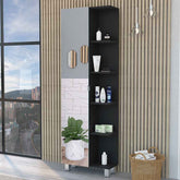 Los Angeles Linen Cabinet, Mirror, Five Shelves