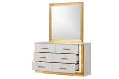 Obsession Contemporary Style 6-Drawer Dresser Made with Wood & Gold Finish(Includes Only dresser) same as G150108856 (NJ inventory)