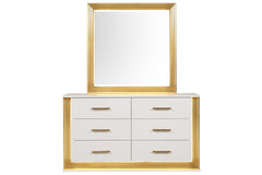 Obsession Contemporary Style 6-Drawer Dresser Made with Wood & Gold Finish(Includes Only dresser) same as G150108856 (NJ inventory)