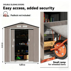 Garden Storage Shed Outdoor Storage Shed Metal Garden Tool Storage Shed with Sloped Roof