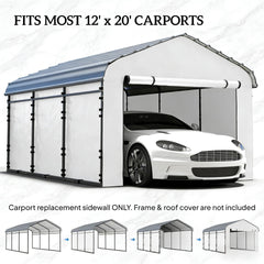 Durable Waterproof Replacement Side Wall Cover,Carport Replacement Sidewall Panel(Only Carport Replacement Sidewall)