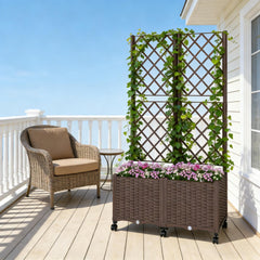 Outdoor Stylish Planter Box,Mobile Raised Garden Bed