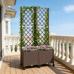 Outdoor Stylish Planter Box,Mobile Raised Garden Bed