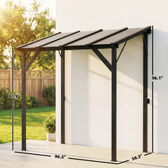 Outdoor Canopy Shelter,Hardtop Grill Gazebo,Lean-to BBQ Shelter