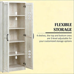 Sturdy Double Door Storage Cabinet,Freestanding Bedroom Cabinet,Kitchen Pantry Cabinet