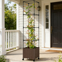 Plant Cage,Raised Garden Bed,Mobile Trellis Plant Bed