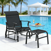 Garden High Back Glider Chair Set,Outdoor Glider
