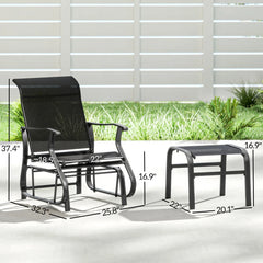 Garden High Back Glider Chair Set,Outdoor Glider
