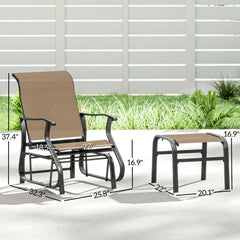 Comfortable High Back Glider Chair Set,Outdoor Glider