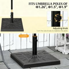 Square Outdoor Umbrella Stand Holder,Fashion Resin Patio Umbrella Base,for Parasol Poles