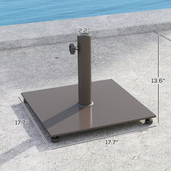 Metal Umbrella Stand Base,Heavy Duty Patio Umbrella Holder with Adjustable Foot Pads,Square Patio Umbrella Base