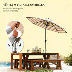 Outdoor Market Umbrella,Patio Umbrella,2-Tier Vented Patio Table Umbrella with Crank 8 Ribs,Tiltable Porch Umbrella,for Outdoor