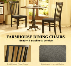 Upholstered Kitchen Chairs,Wooden Dining Chairs Set of 2,with Rubber Wood Frame