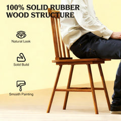 Comfortable Kitchen Chairs,Dining Chairs Set of 4,with Rubber Wood Frame,Spindle Back for Your Home