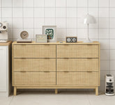 Closet Dresser,6 Drawer Double Dresser for Bedroom