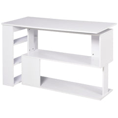 Writing Table Workstation,L Shaped Corner Computer Desk,360° Rotating Home Office Desk