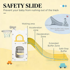 Kids Slide,Toddler Slide with Basketball Hoop