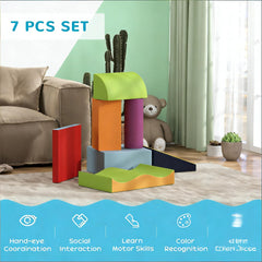 7 Piece Soft Foam Toys,Climb and Crawl Activity Play Set