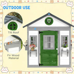 Outdoor Kids Cottage,Wooden Playhouse