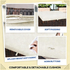 Beige Ottoman Cubes Set of 2,Outdoor Ottoman