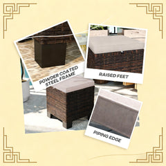 Patio Ottoman,Outdoor Ottoman Cubes Set of 2