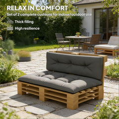 Black Tufted Replacement Cushions,Outdoor 2 Chair Pallet Cushions