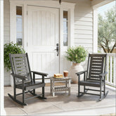 Wide Armrests Chairs,2 Pieces Outdoor Rocking Chairs