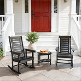 Black High Back Chairs,2 Pieces Outdoor Rocking Chairs