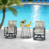 Outdoor Glider Chair,Wicker Rattan Swivel Chair Set