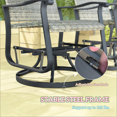 Outdoor Glider Chair,Wicker Rattan Swivel Chair Set