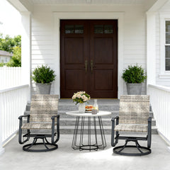 Outdoor Glider Chair,Wicker Rattan Swivel Chair Set