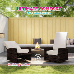Swivel Recliner,Outdoor Wicker Swivel Recliner Chair