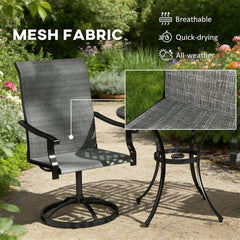 Outdoor Gray Chairs,Swivel Chairs Set of 2