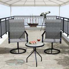 Outdoor Gray Chairs,Swivel Chairs Set of 2