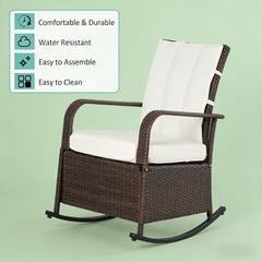 Outdoor Rocking Rattan Recliner,Rocker Chair