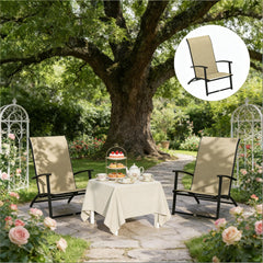 High Back Folding Chairs,Set of 2 Outdoor Dining Chairs