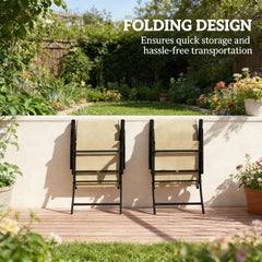 High Back Folding Chairs,Set of 2 Outdoor Dining Chairs