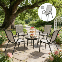 Stackable Chairs,Set of 4 Outdoor Dining Chairs