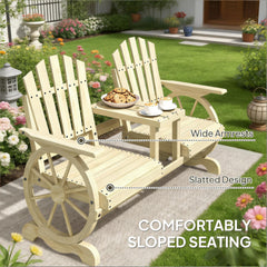 High Backrest Wooden Garden Bench,2-Seat Patio Bench