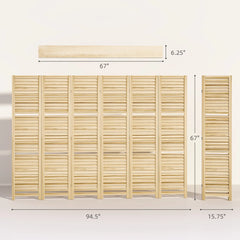 6 Panel Folding Room Divider Screen Privacy Screen Freestanding