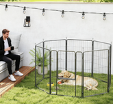 39 Inch Exercise Pen, 8 Panel Metal Pet Fence for Medium and Large Dogs, Black
