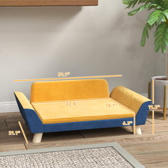 Dog Sofa Bed with Soft Cushion, Washable Cover , Orange