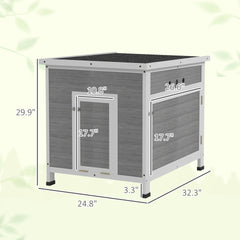 Wooden with Openable Roof Cage, Removable Floor, Double Doors,25" x 32" x 30"