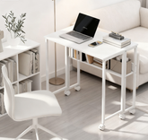 Folding Computer Desk,with Storage Bag, Shelf and Wheels for Small Spaces, Home Office