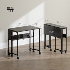 Foldable Desk with Storage Bag,Folding Computer Desk,for Small Spaces, Home Office