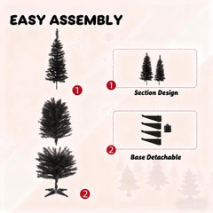 Slim Xmas Tree with Realistic Branch Tips and Plastic Stand,Artificial Christmas Tree