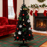 Slim Xmas Tree with Plastic Stand,5' Artificial Pencil Christmas Tree with Easy Setup