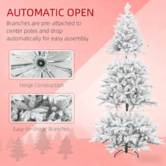 Snowy Artificial Christmas Tree with Easy Assembly–A Cozy Addition to Your Living Room Corner for Festive Season